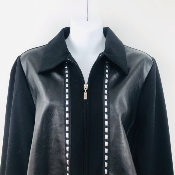 Vintage Selene black leather zip up jacket size M - Picture 5 of 11
